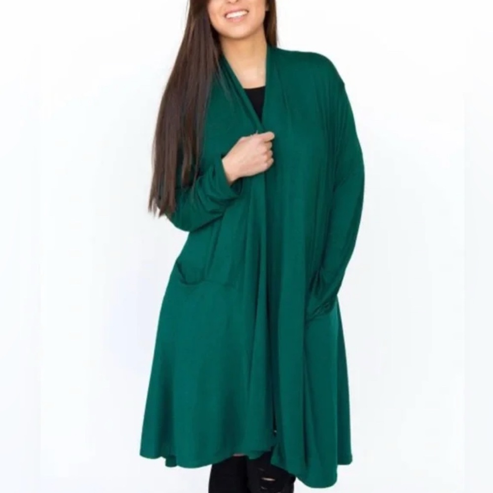 Agnes and Dora Cascade cardigan Modal Women’s Size XL Dark Green
